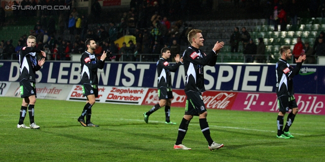 Ried - Sturm Graz
Oesterreichische Fussball Bundesliga, 19. Runde,  SV Ried - SK Sturm Graz, Arena Ried, 17.12.2011. 

Foto zeigt Spieler von Sturm
