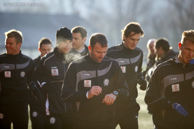 Laktattest Sturm Graz
Oesterreichische Fussball Bundesliga, Laktattest SK Sturm Graz, Sportstadion Gratkorn, 9.1.2012. 

Foto zeigt Milan Dudic (Sturm), Mario Haas (Sturm), Thomas Burgstaller (Sturm) und Dominic Puercher (Sturm)
