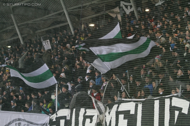 Sturm Graz - Mattersburg
Oesterreichische Fussball Bundesliga, 20. Runde,  SK Sturm Graz - SV Mattersburg, Stadion Liebenau Graz, 11.02.2012. 

Foto zeigt Fans von Sturm
