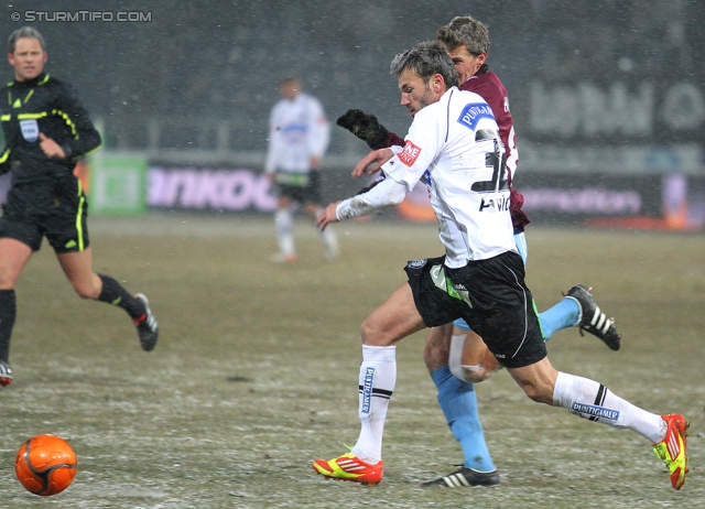 Sturm Graz - Mattersburg
Oesterreichische Fussball Bundesliga, 20. Runde,  SK Sturm Graz - SV Mattersburg, Stadion Liebenau Graz, 11.02.2012. 

Foto zeigt Srdjan Pavlov (Sturm)
