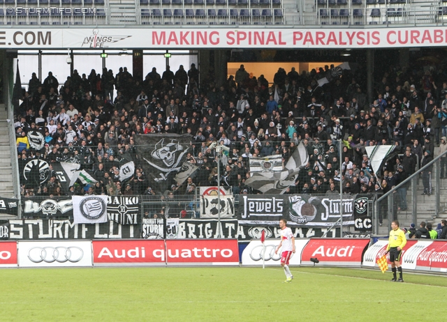 Salzburg - Sturm Graz
Oesterreichische Fussball Bundesliga, 21. Runde,  RB Salzburg - SK Sturm Graz, Stadion Wals-Siezenheim, 19.02.2012. 

Foto zeigt Fans von Sturm
