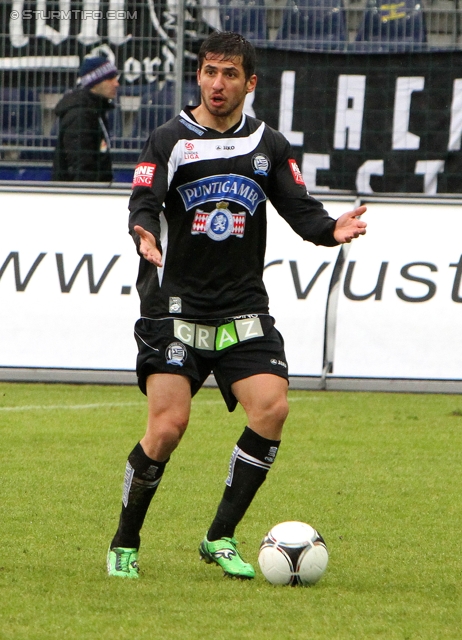 Salzburg - Sturm Graz
Oesterreichische Fussball Bundesliga, 21. Runde,  RB Salzburg - SK Sturm Graz, Stadion Wals-Siezenheim, 19.02.2012. 

Foto zeigt Giorgi Popkhadze (Sturm)
