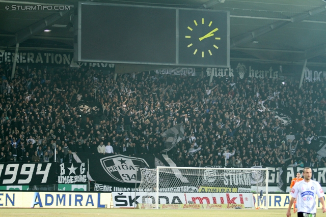 Sturm Graz - Rapid
Oesterreichische Fussball Bundesliga, 22. Runde, SK Sturm Graz - SK Rapid Wien, Stadion Liebenau Graz, 25.02.2012. 

Foto zeigt Fans von Sturm
