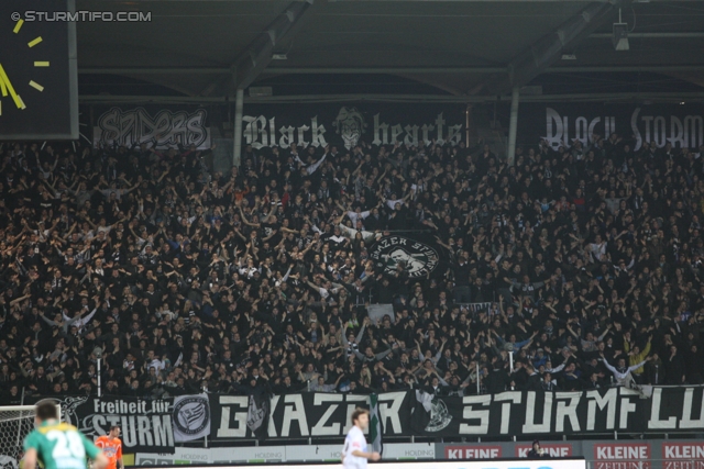 Sturm Graz - Rapid
Oesterreichische Fussball Bundesliga, 22. Runde, SK Sturm Graz - SK Rapid Wien, Stadion Liebenau Graz, 25.02.2012. 

Foto zeigt Fans von Sturm
