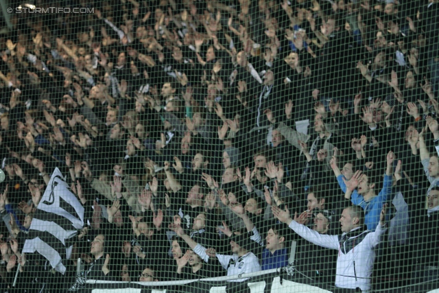 Sturm Graz - Rapid
Oesterreichische Fussball Bundesliga, 22. Runde, SK Sturm Graz - SK Rapid Wien, Stadion Liebenau Graz, 25.02.2012. 

Foto zeigt Fans von Sturm
