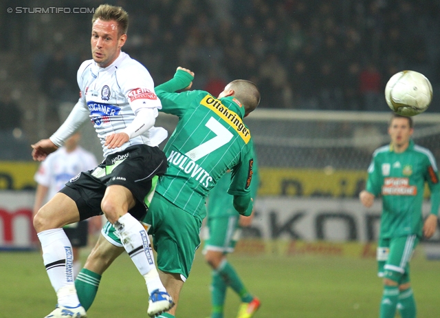 Sturm Graz - Rapid
Oesterreichische Fussball Bundesliga, 22. Runde, SK Sturm Graz - SK Rapid Wien, Stadion Liebenau Graz, 25.02.2012. 

Foto zeigt Martin Ehrenreich (Sturm) und Stefan Kulovits (Rapid)
