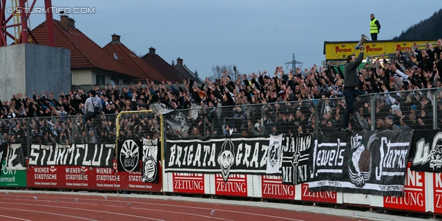 Kapfenberg - Sturm Graz
Oesterreichische Fussball Bundesliga, 23. Runde, Kapfenberger SV - SK Sturm Graz, Franz-Fekete-Stadion Kapfenberg, 04.03.2012. 

Foto zeigt Fans von Sturm
