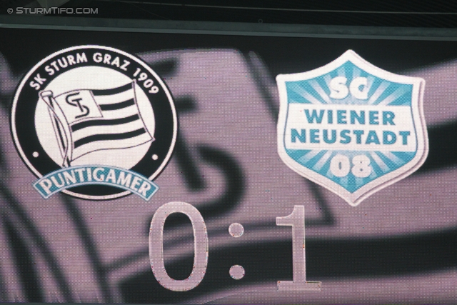 Sturm Graz - Wr. Neustadt
Oesterreichische Fussball Bundesliga, 24. Runde, SK Sturm Graz - SC Wiener Neustadt, Stadion Liebenau Graz, 10.3.2012. 

Foto zeigt die Anzeigetafel
