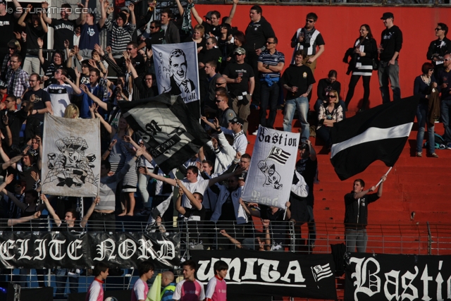 Admira - Sturm Graz
Oesterreichische Fussball Bundesliga, 25. Runde, FC Admira - SK Sturm Graz, Stadion Suedstadt Maria Enzersdorf, 18.3.2012. 

Foto zeigt Fans von Sturm
