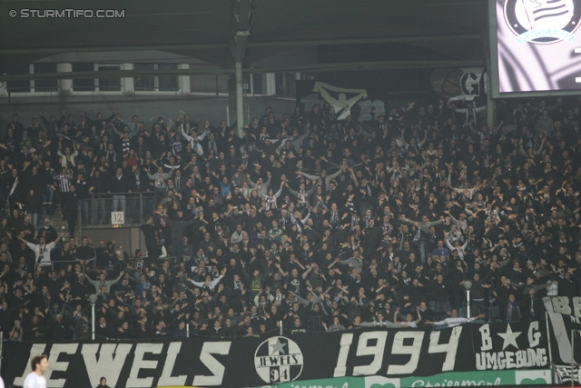 Sturm Graz - Innsbruck
Oesterreichische Fussball Bundesliga, 26. Runde,  SK Sturm Graz - FC Wacker Innsbruck, Stadion Liebenau Graz, 21.03.2012. 

Foto zeigt Fans von Sturm
