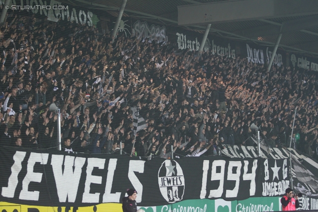 Sturm Graz - Innsbruck
Oesterreichische Fussball Bundesliga, 26. Runde,  SK Sturm Graz - FC Wacker Innsbruck, Stadion Liebenau Graz, 21.03.2012. 

Foto zeigt Fans von Sturm
