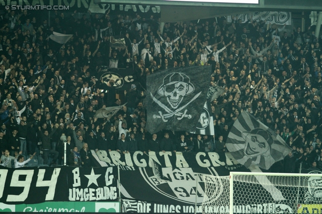 Sturm Graz - Innsbruck
Oesterreichische Fussball Bundesliga, 26. Runde,  SK Sturm Graz - FC Wacker Innsbruck, Stadion Liebenau Graz, 21.03.2012. 

Foto zeigt Fans von Sturm
