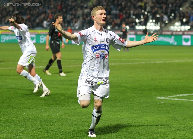 Sturm Graz - Innsbruck
Oesterreichische Fussball Bundesliga, 26. Runde,  SK Sturm Graz - FC Wacker Innsbruck, Stadion Liebenau Graz, 21.03.2012. 

Foto zeigt Florian Kainz (Sturm)
Schlüsselwörter: torjubel