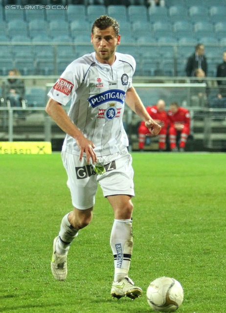 Sturm Graz - Innsbruck
Oesterreichische Fussball Bundesliga, 26. Runde,  SK Sturm Graz - FC Wacker Innsbruck, Stadion Liebenau Graz, 21.03.2012. 

Foto zeigt Juergen Saeumel (Sturm)
