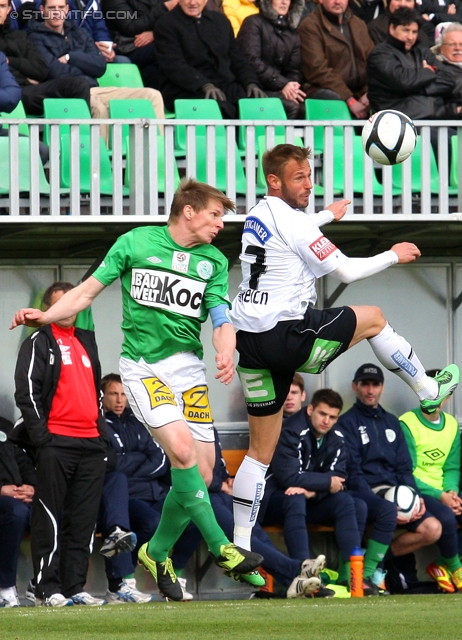 Sturm Graz - Ried
Oesterreichische Fussball Bundesliga, 29. Runde,  SV Mattersburg - SK Sturm Graz, Pappelstadion Mattersburg, 08.04.2012. 

Foto zeigt Martin Ehrenreich (Sturm)
