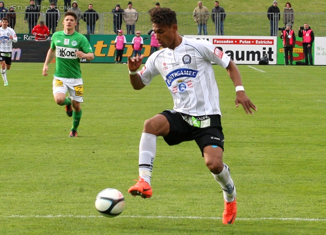 Sturm Graz - Ried
Oesterreichische Fussball Bundesliga, 29. Runde,  SV Mattersburg - SK Sturm Graz, Pappelstadion Mattersburg, 08.04.2012. 

Foto zeigt Rubin Rafael Okotie (Sturm)
