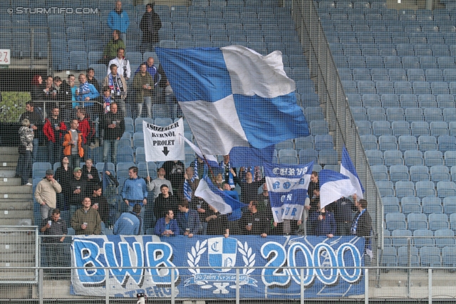 Sturm Graz - Hartberg
OEFB Cup, Viertelfinale,  SK Sturm Graz - TSV Hartberg, Stadion Liebenau Graz, 11.04.2012. 

Foto zeigt Fans von Hartberg
