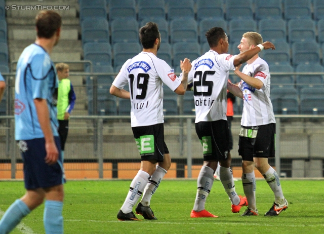 Sturm Graz - Hartberg
OEFB Cup, Viertelfinale,  SK Sturm Graz - TSV Hartberg, Stadion Liebenau Graz, 11.04.2012. 

Foto zeigt Darko Bodul (Sturm), Rubin Rafael Okotie (Sturm) und Martin Ehrenreich (Sturm)
Schlüsselwörter: torjubel