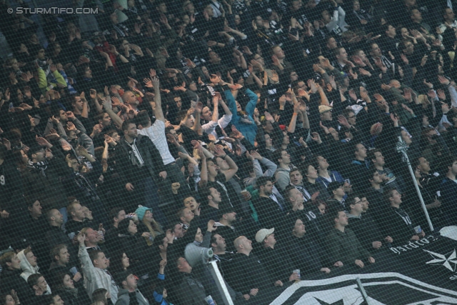 Sturm Graz - Salzburg
Oesterreichische Fussball Bundesliga, 30. Runde,  SK Sturm Graz - RB Salzburg, Stadion Liebenau Graz, 14.04.2012. 

Foto zeigt Fans von Sturm
