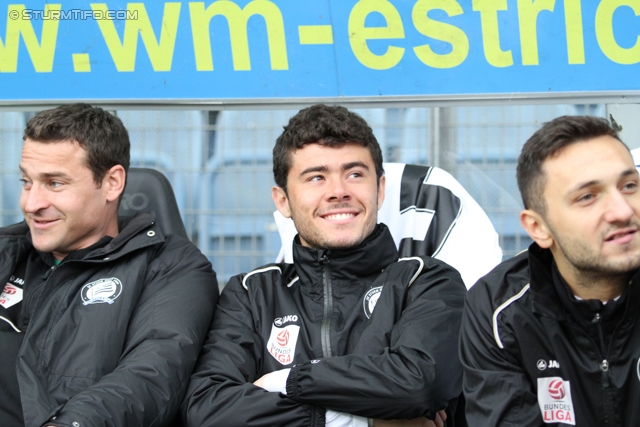 Sturm Graz - Salzburg
Oesterreichische Fussball Bundesliga, 30. Runde,  SK Sturm Graz - RB Salzburg, Stadion Liebenau Graz, 14.04.2012. 

Foto zeigt Silvije Cavlina (Sturm), Carlos Eduardo Sousa (Sturm) und Darko Bodul (Sturm)
