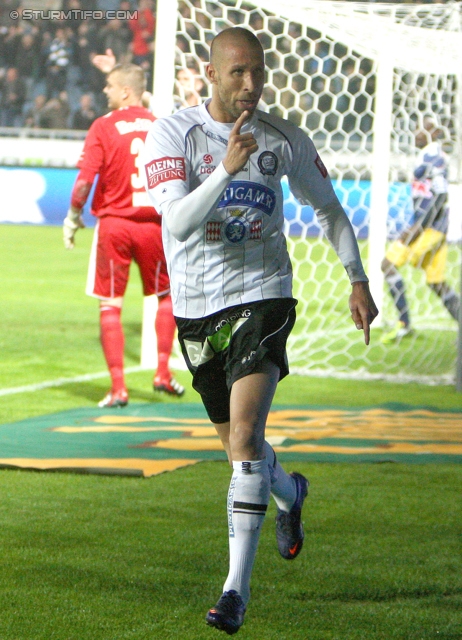 Sturm Graz - Salzburg
Oesterreichische Fussball Bundesliga, 30. Runde,  SK Sturm Graz - RB Salzburg, Stadion Liebenau Graz, 14.04.2012. 

Foto zeigt Patrick Wolf (Sturm)
Schlüsselwörter: torjubel