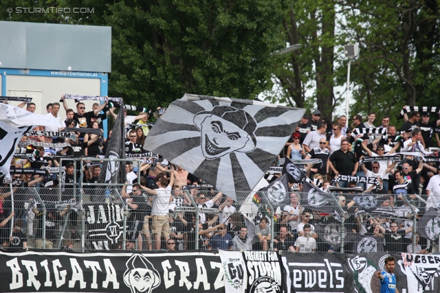 Wr. Neustadt - Sturm Graz
Oesterreichische Fussball Bundesliga, 33. Runde,  SC Wiener Neustadt - SK Sturm Graz,Stadion Wiener Neustadt, 05.05.2012. 

Foto zeigt Fans von Sturm
