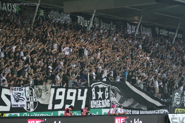 Sturm Graz - Admira
Oesterreichische Fussball Bundesliga, 34. Runde,  SK Sturm Graz - FC Admira, Stadion Liebenau Graz, 10.05.2012. 

Foto zeigt Fans von Sturm
