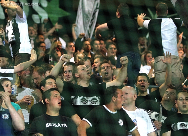 Sturm Graz - Admira
Oesterreichische Fussball Bundesliga, 34. Runde,  SK Sturm Graz - FC Admira, Stadion Liebenau Graz, 10.05.2012. 

Foto zeigt Fans von Sturm
