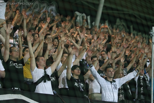 Sturm Graz - Admira
Oesterreichische Fussball Bundesliga, 34. Runde,  SK Sturm Graz - FC Admira, Stadion Liebenau Graz, 10.05.2012. 

Foto zeigt Fans von Sturm
