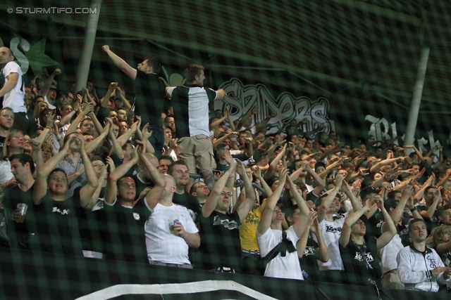 Sturm Graz - Admira
Oesterreichische Fussball Bundesliga, 34. Runde,  SK Sturm Graz - FC Admira, Stadion Liebenau Graz, 10.05.2012. 

Foto zeigt Fans von Sturm
