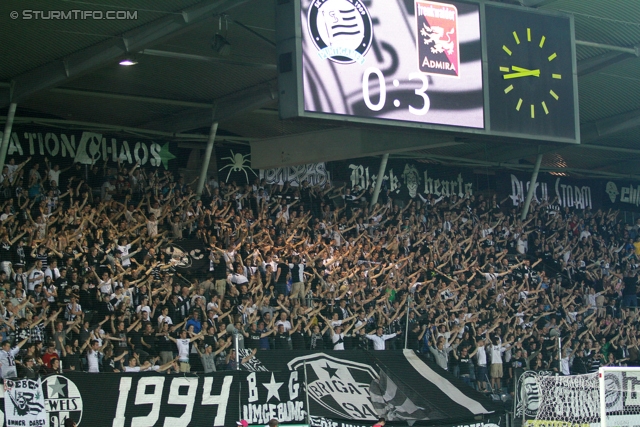 Sturm Graz - Admira
Oesterreichische Fussball Bundesliga, 34. Runde,  SK Sturm Graz - FC Admira, Stadion Liebenau Graz, 10.05.2012. 

Foto zeigt Fans von Sturm
