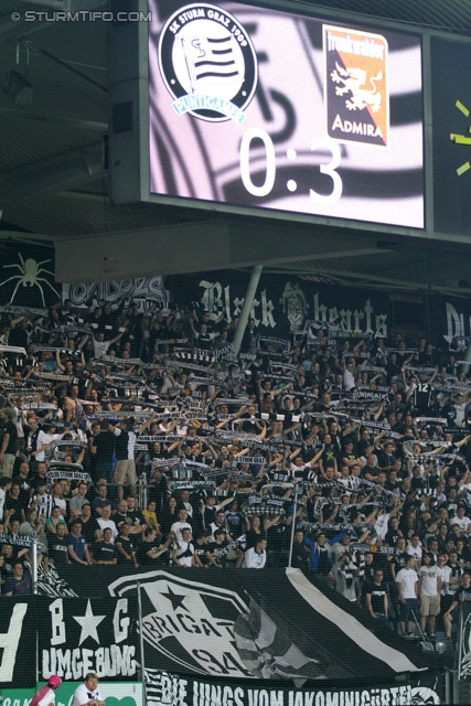 Sturm Graz - Admira
Oesterreichische Fussball Bundesliga, 34. Runde,  SK Sturm Graz - FC Admira, Stadion Liebenau Graz, 10.05.2012. 

Foto zeigt Fans von Sturm
