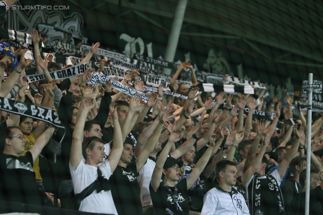 Sturm Graz - Admira
Oesterreichische Fussball Bundesliga, 34. Runde,  SK Sturm Graz - FC Admira, Stadion Liebenau Graz, 10.05.2012. 

Foto zeigt Fans von Sturm
