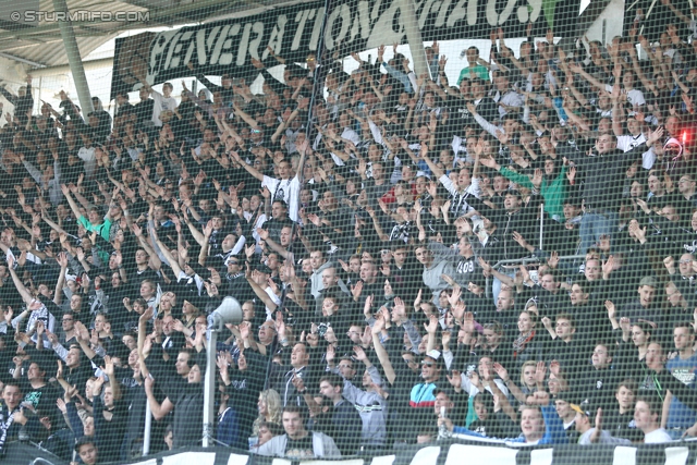 Sturm Graz - Austria Wien
Oesterreichische Fussball Bundesliga, 36. Runde,  SK Sturm Graz - FK Austria Wien, Stadion Liebenau Graz, 17.05.2012. 

Foto zeigt Fans von Sturm
