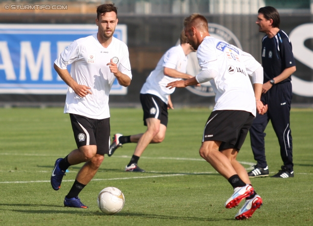 Sturm Graz Trainingsauftakt
Oesterreichische Fussball Bundesliga,SK  Sturm Graz Trainingsauftakt, Trainingszentrum Messendorf, 06.06.2012. 

Foto zeigt Michael Madl (Sturm) und Martin Ehrenreich (Sturm)
