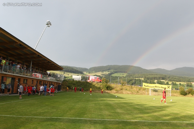 Sturm Graz - AS Trencin
Testspiel, SK Sturm Graz -AS Trencin, Hans-Grogger-Stadion Sonnhofen, 29.06.2012. 

Foto zeigt eine Innenansicht im Hans-Grogger-Stadion
Schlüsselwörter: wetter