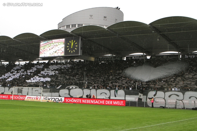 Sturm Graz - Salzburg
Oesterreichische Fussball Bundesliga, 1. Runde,  SK Sturm Graz - FC RB Salzburg, Stadion Liebenau Graz, 21.07.2012. 

Foto zeigt Fans von Sturm mit einer Choreografie
