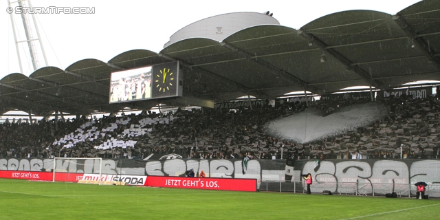 Sturm Graz - Salzburg
Oesterreichische Fussball Bundesliga, 1. Runde,  SK Sturm Graz - FC RB Salzburg, Stadion Liebenau Graz, 21.07.2012. 

Foto zeigt Fans von Sturm mit einer Choreografie
