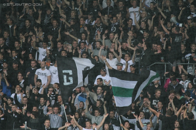 Sturm Graz - Salzburg
Oesterreichische Fussball Bundesliga, 1. Runde,  SK Sturm Graz - FC RB Salzburg, Stadion Liebenau Graz, 21.07.2012. 

Foto zeigt Fans von Sturm
