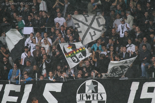 Sturm Graz - Salzburg
Oesterreichische Fussball Bundesliga, 1. Runde,  SK Sturm Graz - FC RB Salzburg, Stadion Liebenau Graz, 21.07.2012. 

Foto zeigt Fans von Sturm
