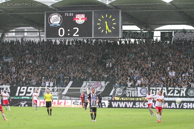 Sturm Graz - Salzburg
Oesterreichische Fussball Bundesliga, 1. Runde,  SK Sturm Graz - FC RB Salzburg, Stadion Liebenau Graz, 21.07.2012. 

Foto zeigt Fans von Sturm
