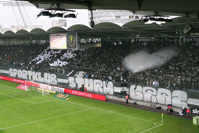 Sturm Graz - Salzburg
Oesterreichische Fussball Bundesliga, 1. Runde,  SK Sturm Graz - FC RB Salzburg, Stadion Liebenau Graz, 21.07.2012. 

Foto zeigt Fans von Sturm mit einer Choreografie
