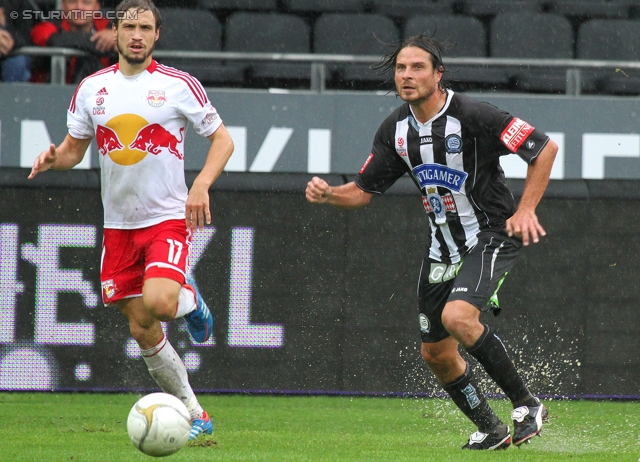 Sturm Graz - Salzburg
Oesterreichische Fussball Bundesliga, 1. Runde,  SK Sturm Graz - FC RB Salzburg, Stadion Liebenau Graz, 21.07.2012. 

Foto zeigt Andreas Ulmer (Salzburg) und Imre Szabics (Sturm)
