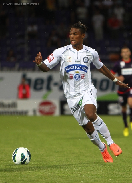 Austria Wien - Sturm Graz
Oesterreichische Fussball Bundesliga, 2. Runde,  FK Austria Wien - SK Sturm Graz, Franz-Horr-Stadion Wien, 28.07.2012. 

Foto zeigt Rubin Rafael Okotie (Sturm)
