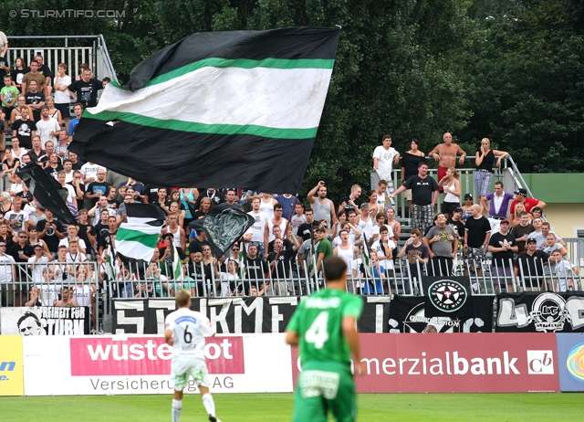 Mattersburg - Sturm Graz
Oesterreichische Fussball Bundesliga, 3. Runde,  SV Mattersburg - SK Sturm Graz, Pappelstadion Mattersburg, 04.08.2012. 

Foto zeigt Fans von Sturm
