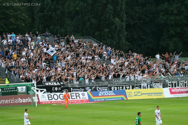 Mattersburg - Sturm Graz
Oesterreichische Fussball Bundesliga, 3. Runde,  SV Mattersburg - SK Sturm Graz, Pappelstadion Mattersburg, 04.08.2012. 

Foto zeigt Fans von Sturm
