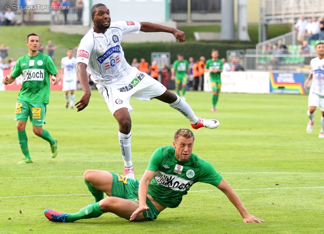 Mattersburg - Sturm Graz
Oesterreichische Fussball Bundesliga, 3. Runde,  SV Mattersburg - SK Sturm Graz, Pappelstadion Mattersburg, 04.08.2012. 

Foto zeigt Richard Sukuta-Pasu (Sturm)
