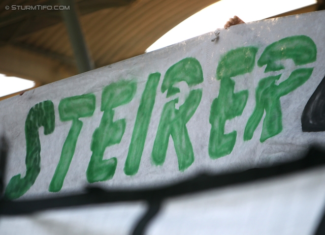 Sturm Graz - Wolfsberg
Oesterreichische Fussball Bundesliga, 4. Runde, SK Sturm Graz - Wolfsberger AC, Stadion Liebenau Graz, 11.08.2012. 

Foto zeigt ein Spruchband
