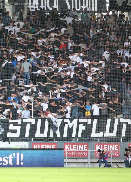 Sturm Graz - Wolfsberg
Oesterreichische Fussball Bundesliga, 4. Runde, SK Sturm Graz - Wolfsberger AC, Stadion Liebenau Graz, 11.08.2012. 

Foto zeigt  Fans von Sturm
