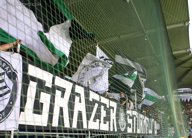 Sturm Graz - Wolfsberg
Oesterreichische Fussball Bundesliga, 4. Runde, SK Sturm Graz - Wolfsberger AC, Stadion Liebenau Graz, 11.08.2012. 

Foto zeigt  Fans von Sturm
